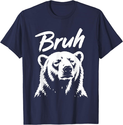Polar Bear Bruh Meme Funny Co Bruh Funny Polar Bear Meme Dog Lover Men Women T-Shirt - Navy Blue