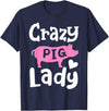 Pig Farm Store Co. Pig Crazy Pig Lady T-Shirt - Navy Blue