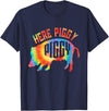 Here Piggy Piggy Design Here Piggy Piggy Funny Pig T-Shirt - Navy Blue