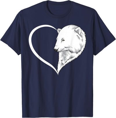 Polar bear For Women Girls Kids Heart Cute T-Shirt