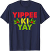 Yippee-Ki-Yay Design Unisex-Adults Funny Christmas T-Shirt, Black, Small - Navy Blue