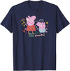 Peppa Pig Unisex-Kids Blue Cartoon T-Shirt, Small - Navy Blue