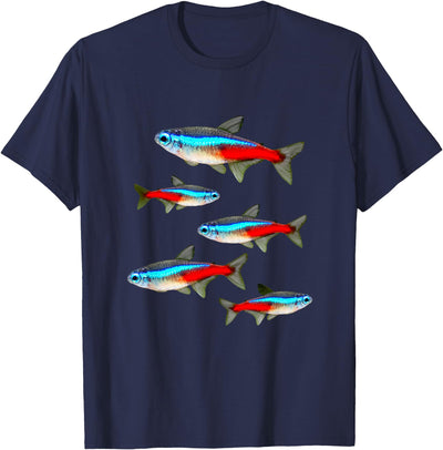 Neon Tetras Aquarium Schooling Fish Tank Lovers T-Shirt