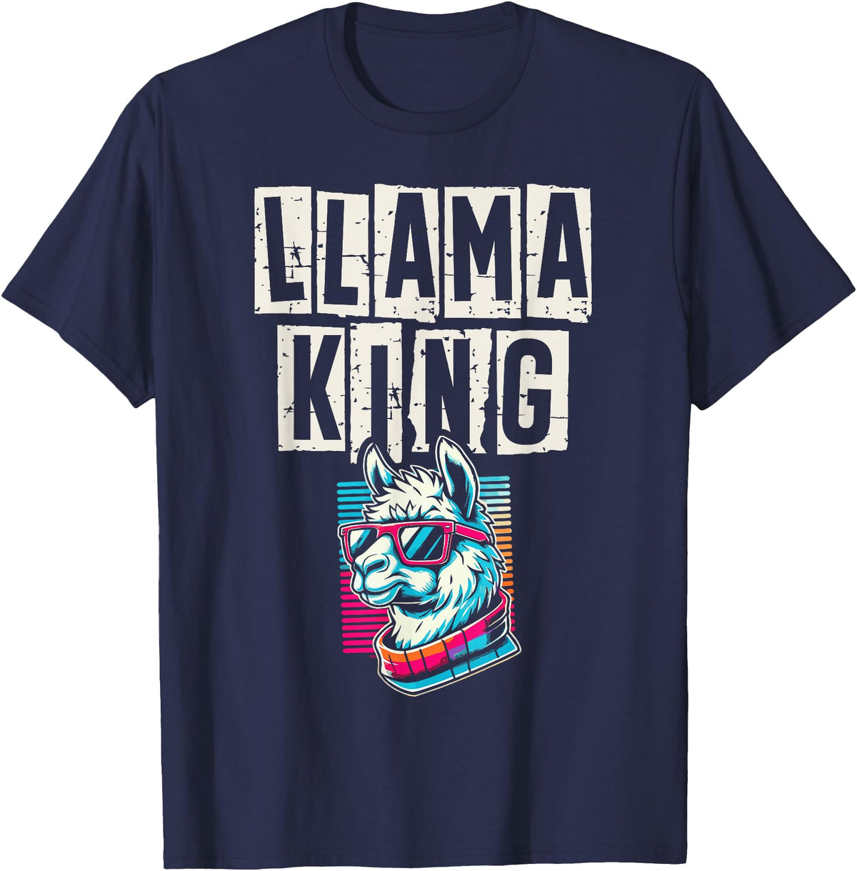 Llama Alpaca Lover Gifts Llama King Llamas Animal Lover T-Shirt - Navy Blue
