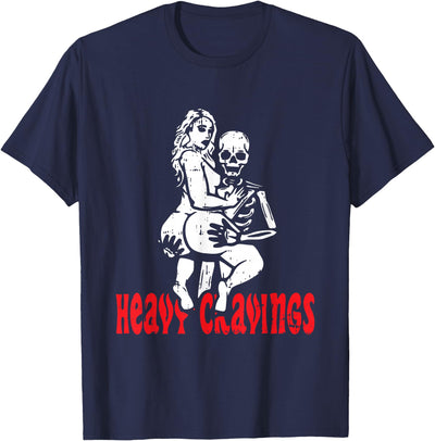 Halloween Shirts Skeleton Costume Men Gifts Heavy Cravings Halloween Costume Funny Skeleton Bones Men T-Shirt