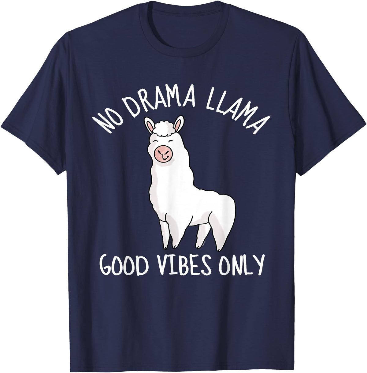 Llama Lama Llma Lamma No Drama Items Supplies Llama Love Good Vibes School Girls Kids Women Teens Gift T-Shirt - Navy Blue