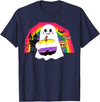 LGBTQ Nonbinary Pride Halloween Designs Non Binary LGBT Halloween Costumes Ghost Gay Nonbinary Flag T-Shirt - Navy Blue