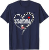 Black White Family Cow Farm Grandma Cow Print Cow Heart Pattern Farmer Cows Mother's Day T-Shirt - Navy Blue