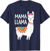 Birthday Llama Shirts Gift Mama Llama Funny Mother's Day Shirt Women Mom Birthday T-Shirt - Navy Blue