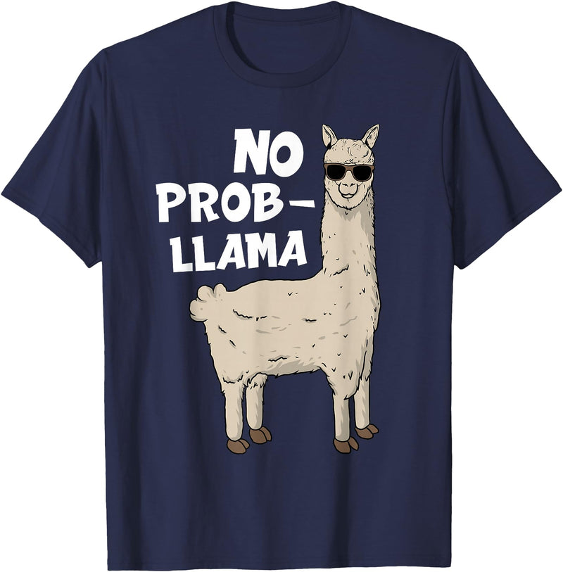 Funny Llama Gift Llama Lover Accessories & Stuff Funny Llama Design For Men Women Kids Llama Alpaca Animal T-Shirt - Navy Blue