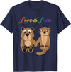 Kaisi-LGBT Gay Bi Gay Lesbian Otter Csd Queer Love Is Love Bear, Otter, Rainbow LGBT Diversity Drawing T-Shirt - Navy Blue