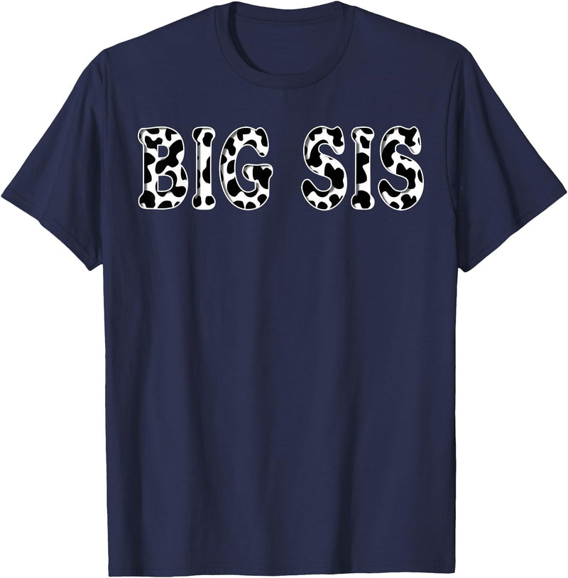 Cow Pattern Print Family Matching Birthday Apparel Cow Big Sis Birthday Family Matching Girl Boy Farm Birthday T-Shirt -