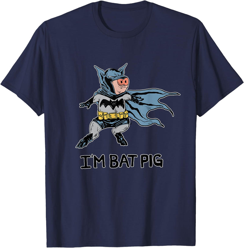 Ink Your Verse I'm Bat Pig T-Shirt - Navy Blue