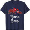 Cute Xmas Gifts Tartan Bear Cub Matching Costumes Mama Bear Buffalo Red Plaid Christmas Pajama Family Outfits T-Shirt - Navy
