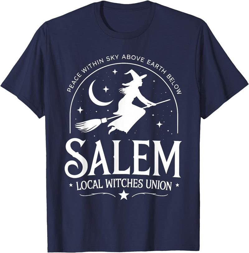 Salem Witch Halloween Apparel Salem Local Witches Union 1692 Witch Halloween Costume T-Shirt - Navy Blue