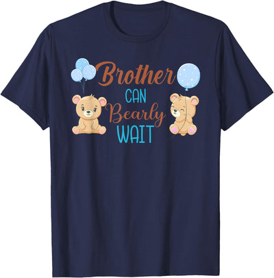 Brother Can Bearly Wait Bear Gender Neutral Boy Baby Shower T-Shirt