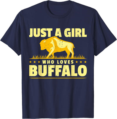 Wildlife I Bison Natural Reserve Girl Who Loves Buffalo I T-Shirt