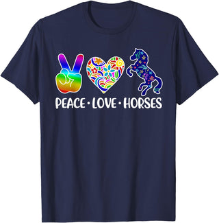 Peace Love Horses Clothing Peace Love Horses T-Shirt - Navy Blue