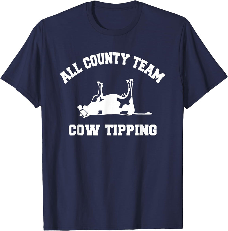 Goodtogotees All County Team Cow Tiping T-Shirt T-Shirt - Navy Blue