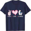 Peace Love llama Lovers Designs Co. Peace Love Llamas Gift for Girls Boys Kids Women Men Llama T-Shirt - Navy Blue