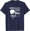 The Mothers Day Shirt Co. Triple Blessed Mama Bear Shirt For Moms With Three Kids T-Shirt - Navy Blue