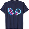 Blue Magenta Bunny Ears Cute Rabbit Pet Rabbit Lover Gift T-Shirt in Navy Blue