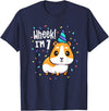 Guinea Pig Birthday by Joy Haus Guinea Pig Birthday Party Wheek Kids 7 Year Old 7th Outfit T-Shirt - Navy Blue