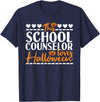 Halloween School Counselor Costume This School Counselor Loves Halloween T-Shirt - Navy Blue