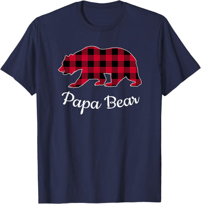 Papa Bear Pajama Red Buffalo Plaid T-Shirt