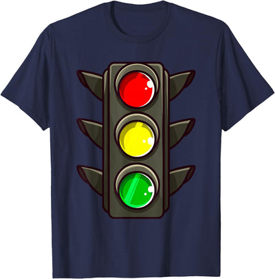 Funny Halloween Costume Holiday Party Gift Store Traffic Light Halloween Costume Stop Go Green Yellow Red T-Shirt