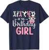 Cow Birthday Shirt For Family Men Women Cow Lover Sister Of The Birthday Girl Farm Cow 1 St Birthday Girl T-Shirt - Navy Blue