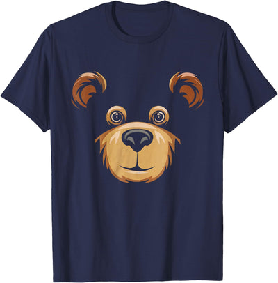 Bear Face Halloween Costume Brown Bear Animal Kids T-Shirt