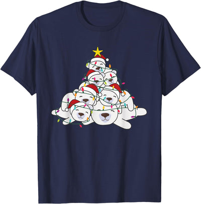 Polar Bear Christmas Tree Funny Animal Christmas Polar Bears T-Shirt
