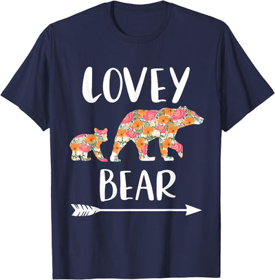 Floral Bear Matching Family Outfits Funny Lovey Bear T-Shirt