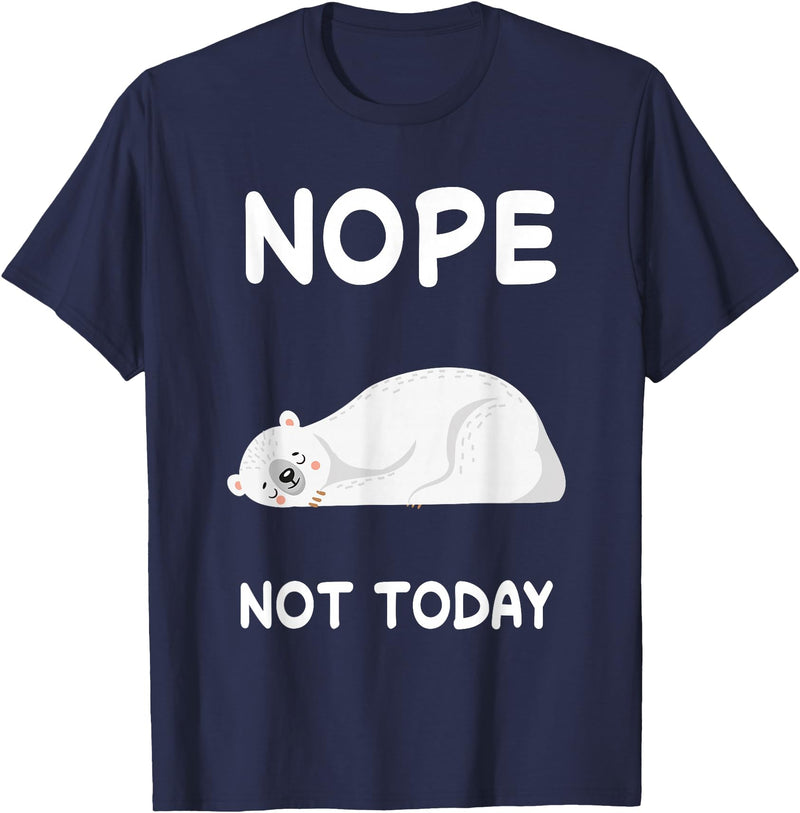 Nope Polar Bear Bears Nap Sleeping Pajama Nightgown T-Shirt - Navy Blue