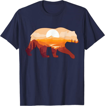 Bear Double Exposure Preserve Surreal Wildlife Animal Themed T-Shirt