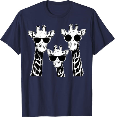Giraffes Family with Sunglasses - Giraffe T-Shirt Small