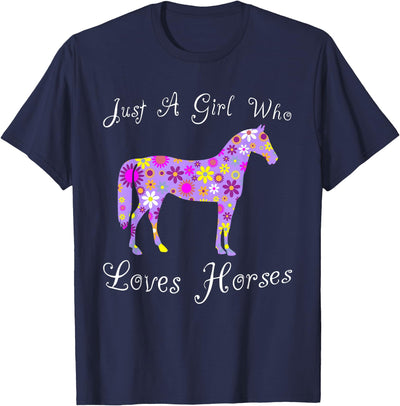Cartba Horse Co. Fun Cute Just A Girl Who Loves Horses T-Shirt