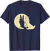 Rabbit Shadow Peace Sign T-Shirt in Navy Blue