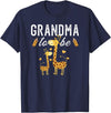 Giraffe Baby Shower Party Ideas For Grandma To Be Grandma To Be Giraffe Baby Shower Cute T-Shirt - Navy Blue