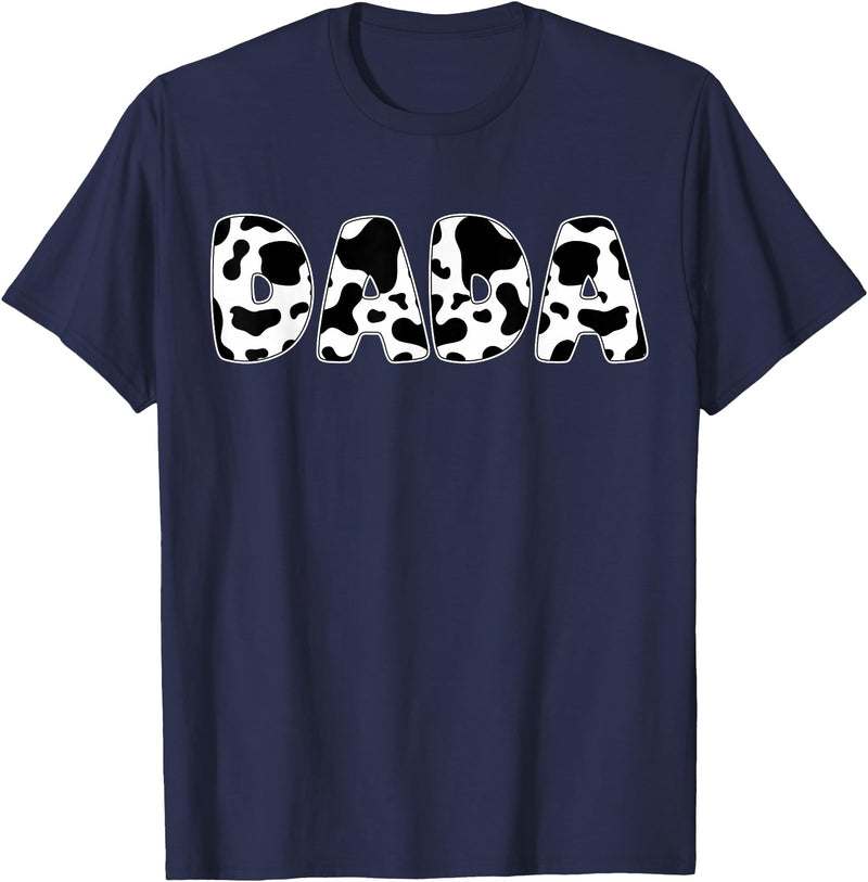 Family Matching Gifts Cow Dada Cow Print Cow Pattern Father's Day T-Shirt - Navy Blue