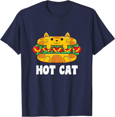 Hotdog & Cat Lover Funny Hot Dog Cat T-Shirt