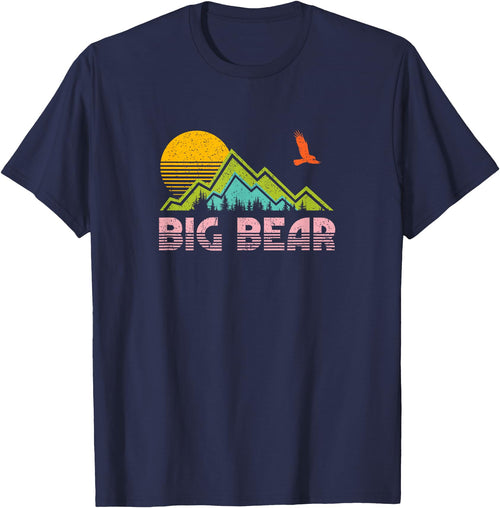 Big Bear Lake CA retro vintage shirts and tees Big Bear Lake California Retro Vintage T-Shirt - Navy Blue