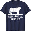 Funny Red Angus Farmer Gift for Cattle Lover Cow Breeder - Red Angus Rancher T-Shirt - Navy Blue