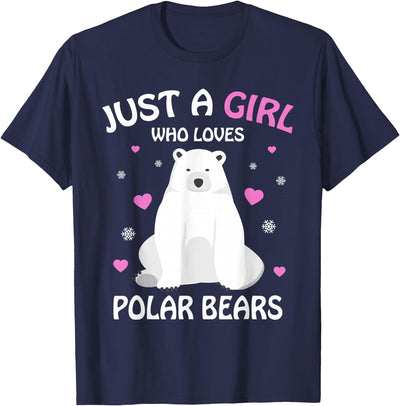 Just A Girl Who Loves Polar Bears Girls Polar Bear Gift T-Shirt
