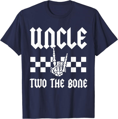 Halloween 2 Years Old Bday Rock Family Matching Uncle Two The Bone Skeleton Hand 2nd Birthday Boy Girl T-Shirt