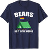 Gay Camping Bears LGBT Funny Gay Camping LGBT Pride Bears T-Shirt - Navy Blue