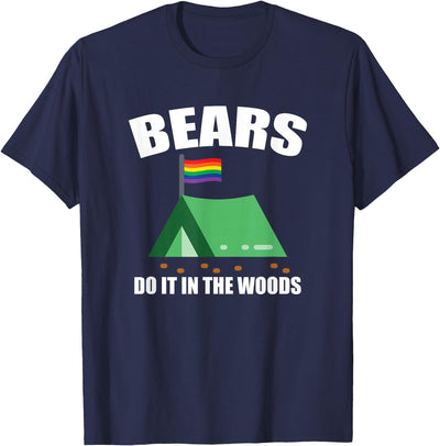 Funny Gay Camping LGBT Pride Bears T-Shirt