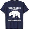 Global Warming Awareness Arctic Winter Ice Freezing For A Reason Polar Plunge Ice Bear T-Shirt - Navy Blue