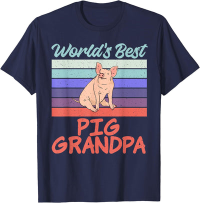 Worlds best Pig Grandpa Pig Owner Pig Farmer Pig Grandad T-Shirt